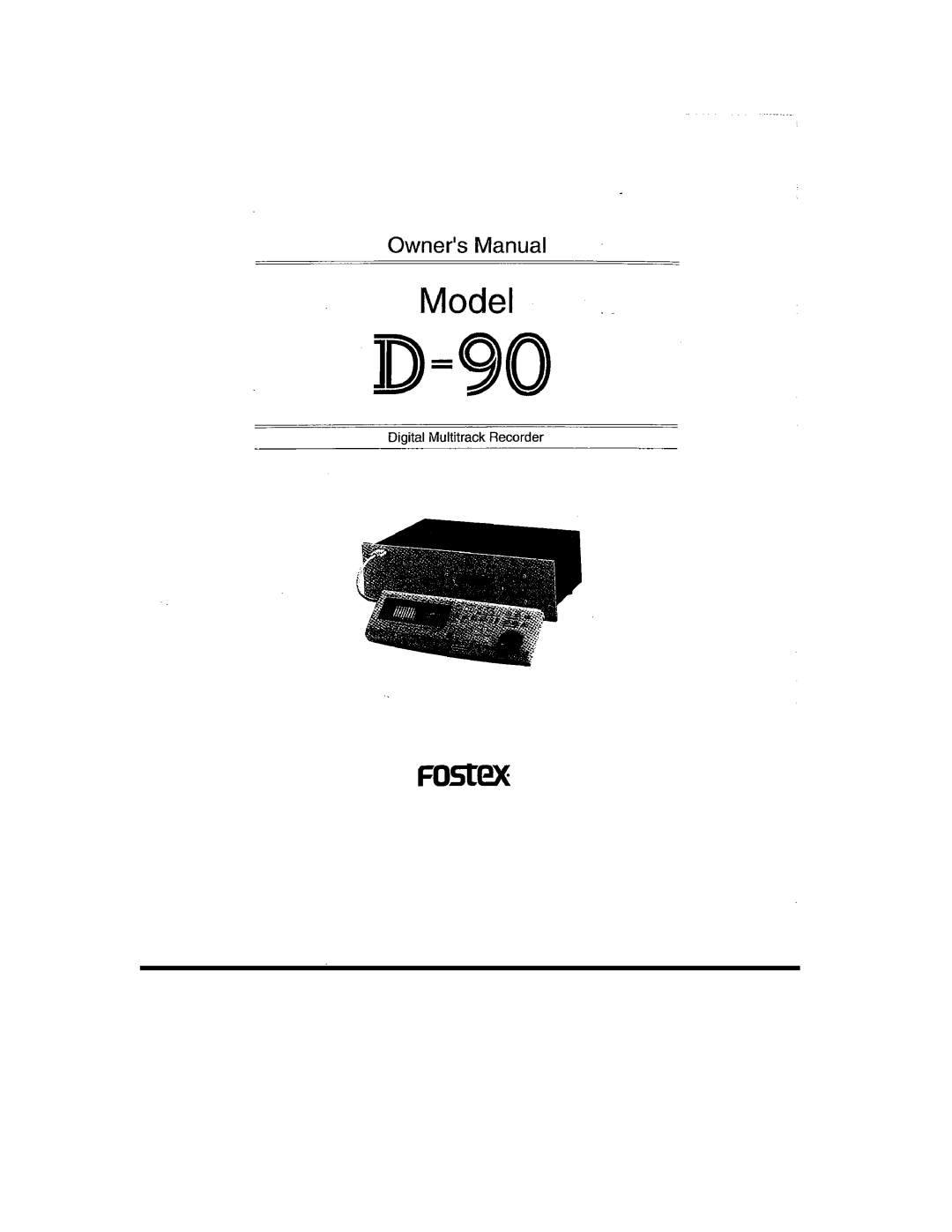 Fostex D-90 manual 