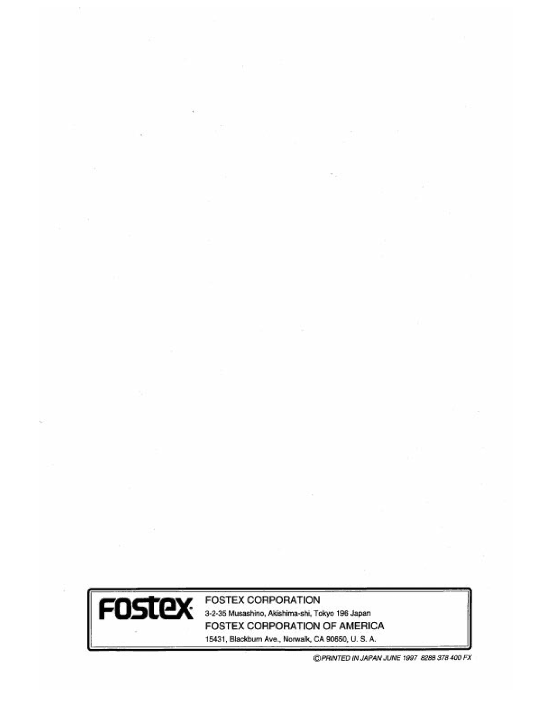 Fostex DMT-8VL manual 