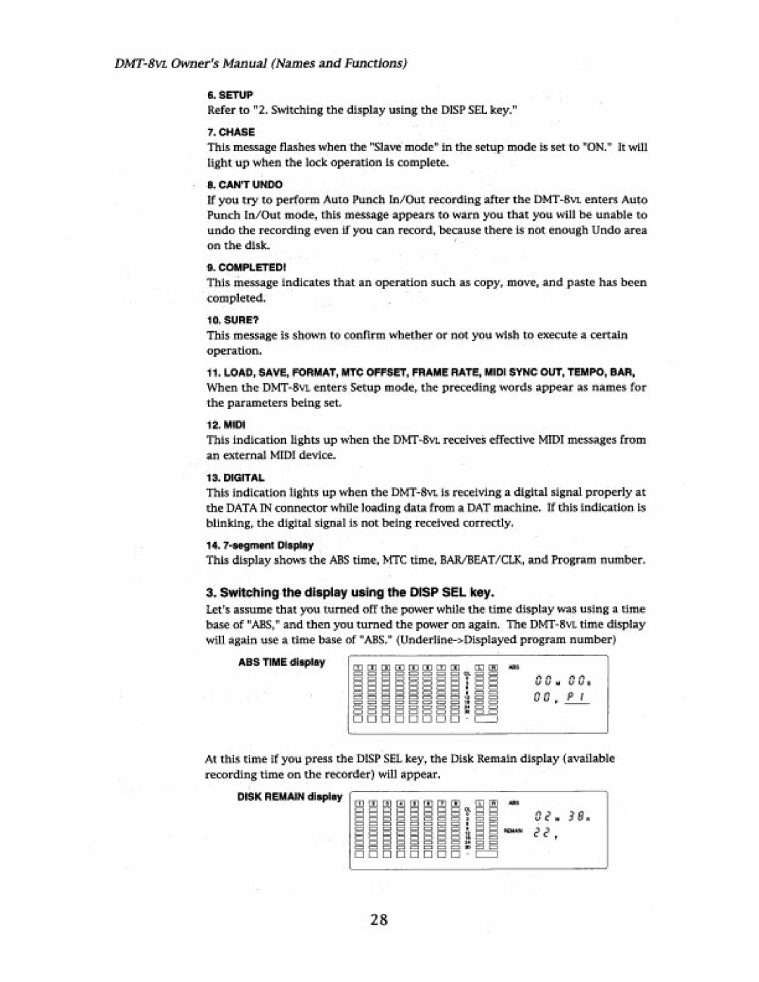 Fostex DMT-8VL manual 