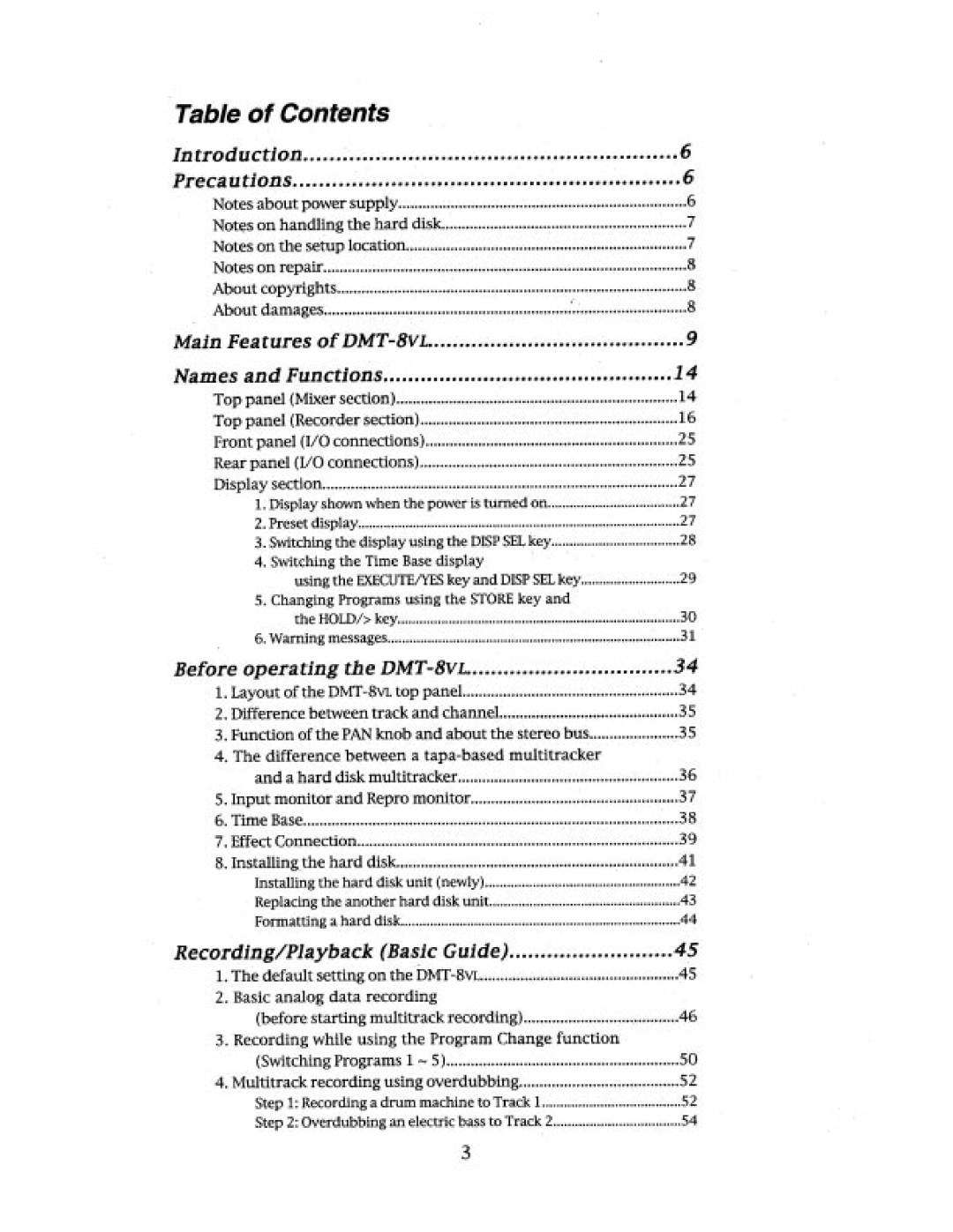 Fostex DMT-8VL manual 