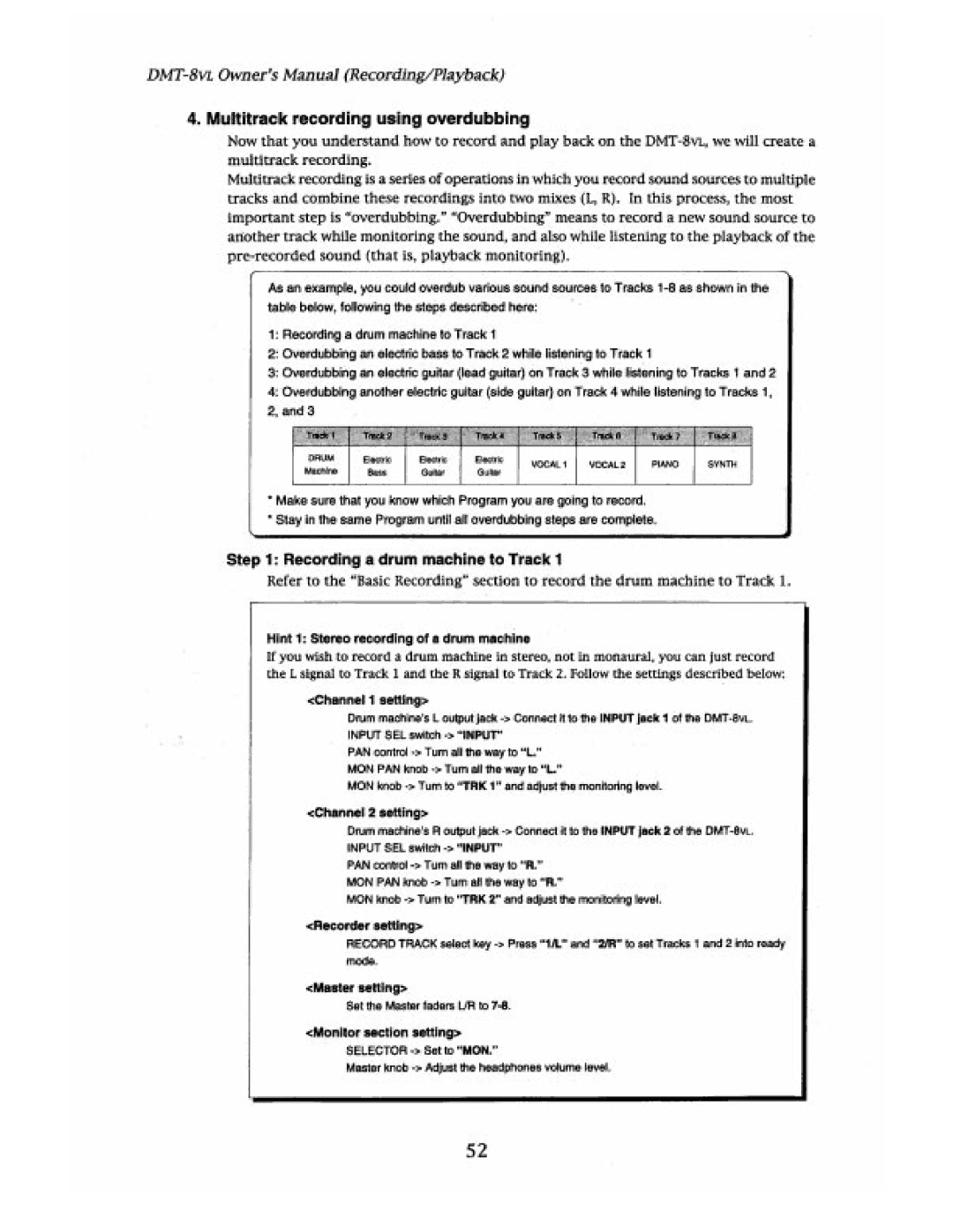 Fostex DMT-8VL manual 