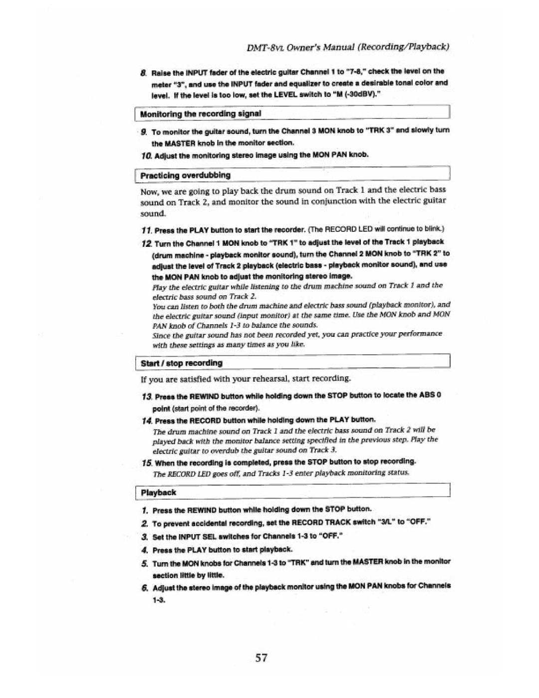 Fostex DMT-8VL manual 