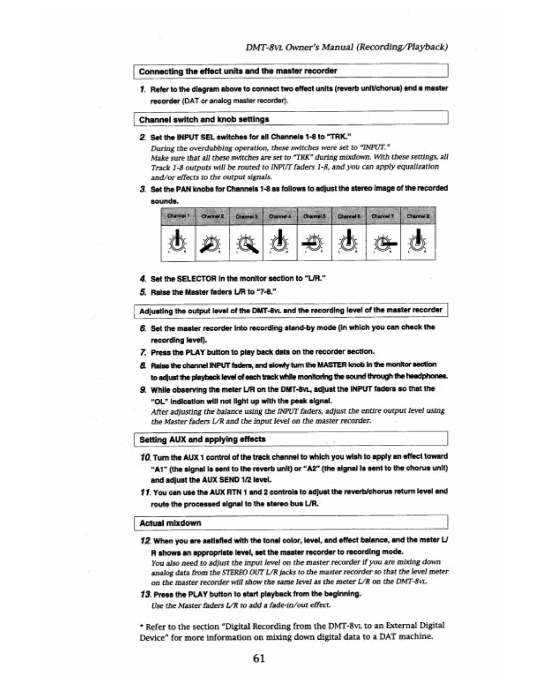 Fostex DMT-8VL manual 