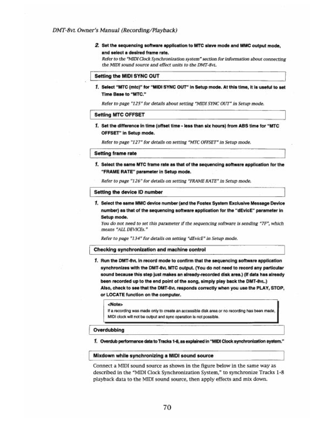 Fostex DMT-8VL manual 