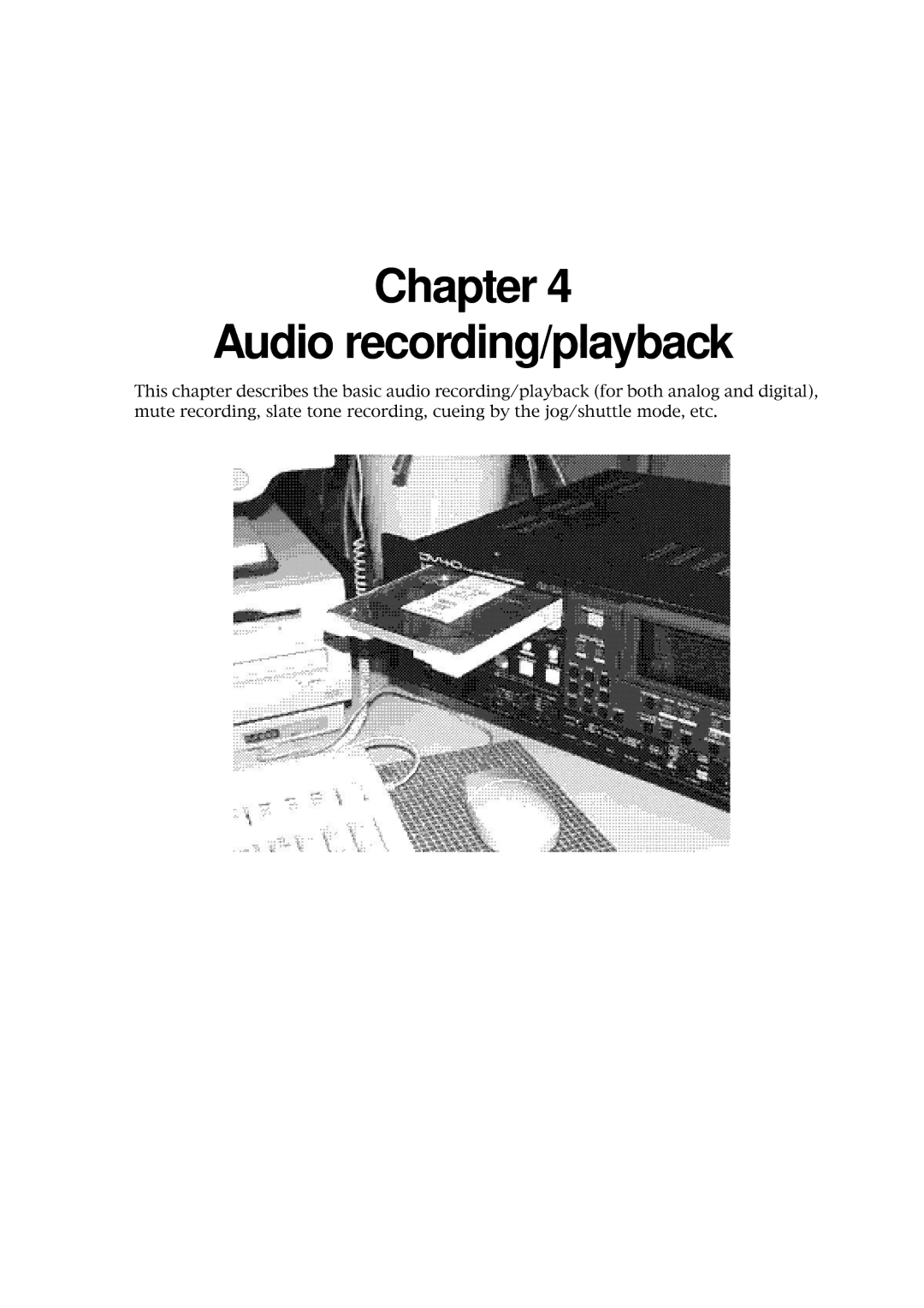 Fostex DV40 manual Chapter Audio recording/playback 