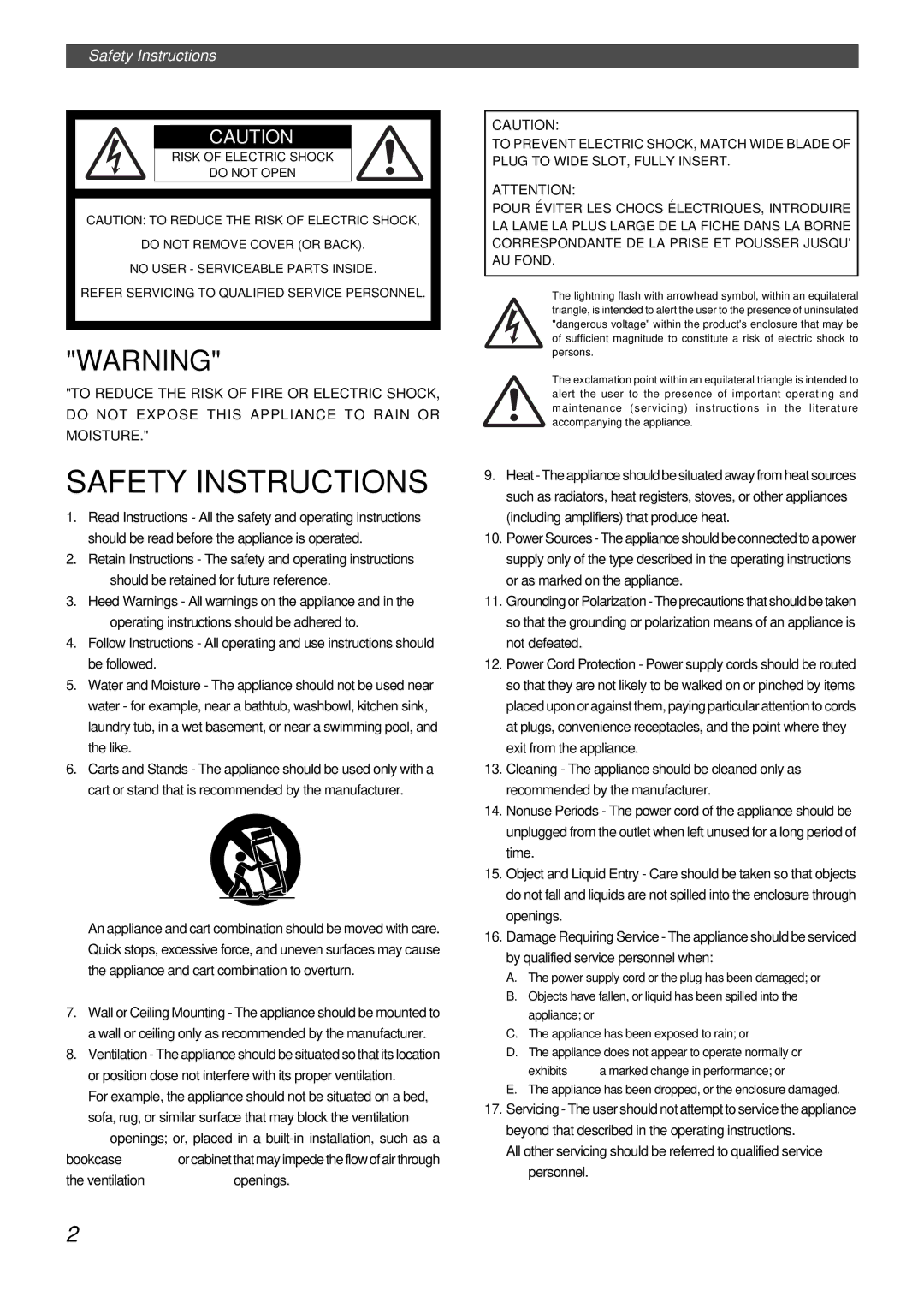 Fostex FD-8 owner manual Safety Instructions 