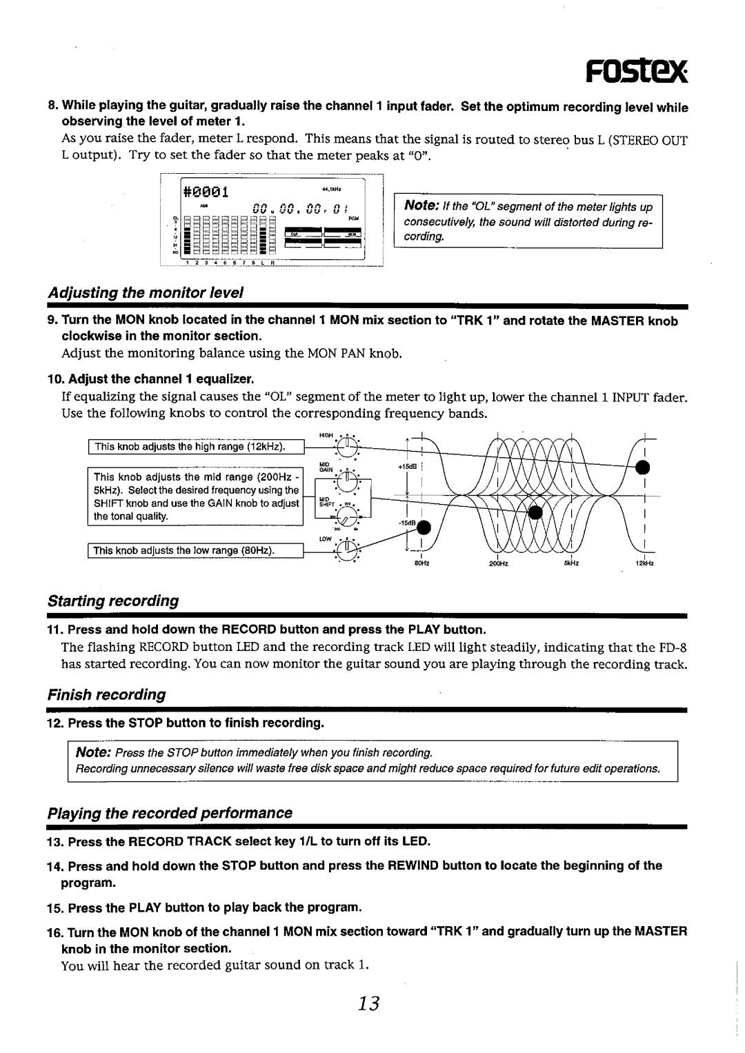 Fostex FD-8 manual 