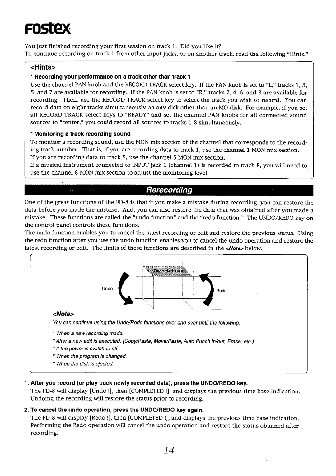 Fostex FD-8 manual 