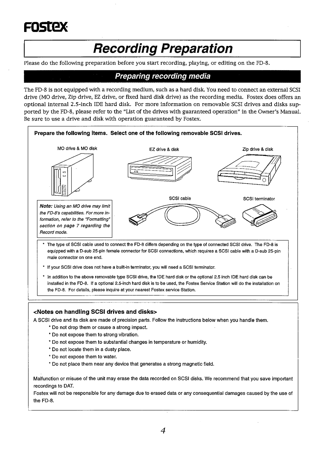 Fostex FD-8 manual 