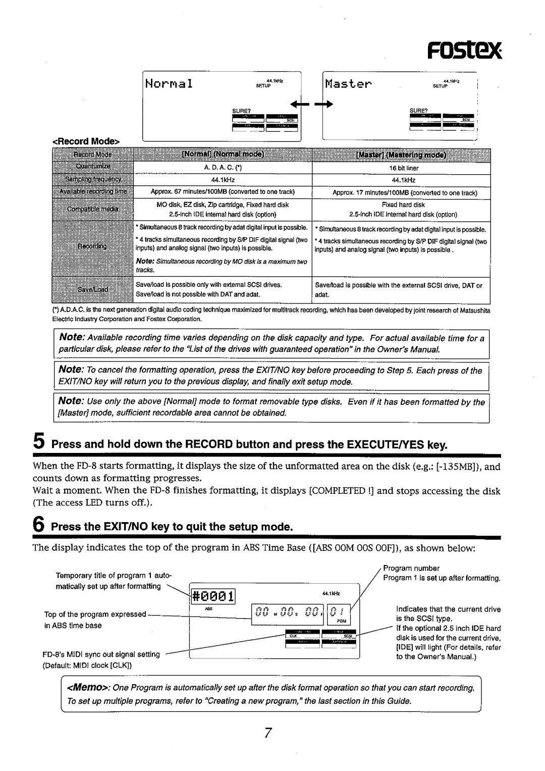 Fostex FD-8 manual 