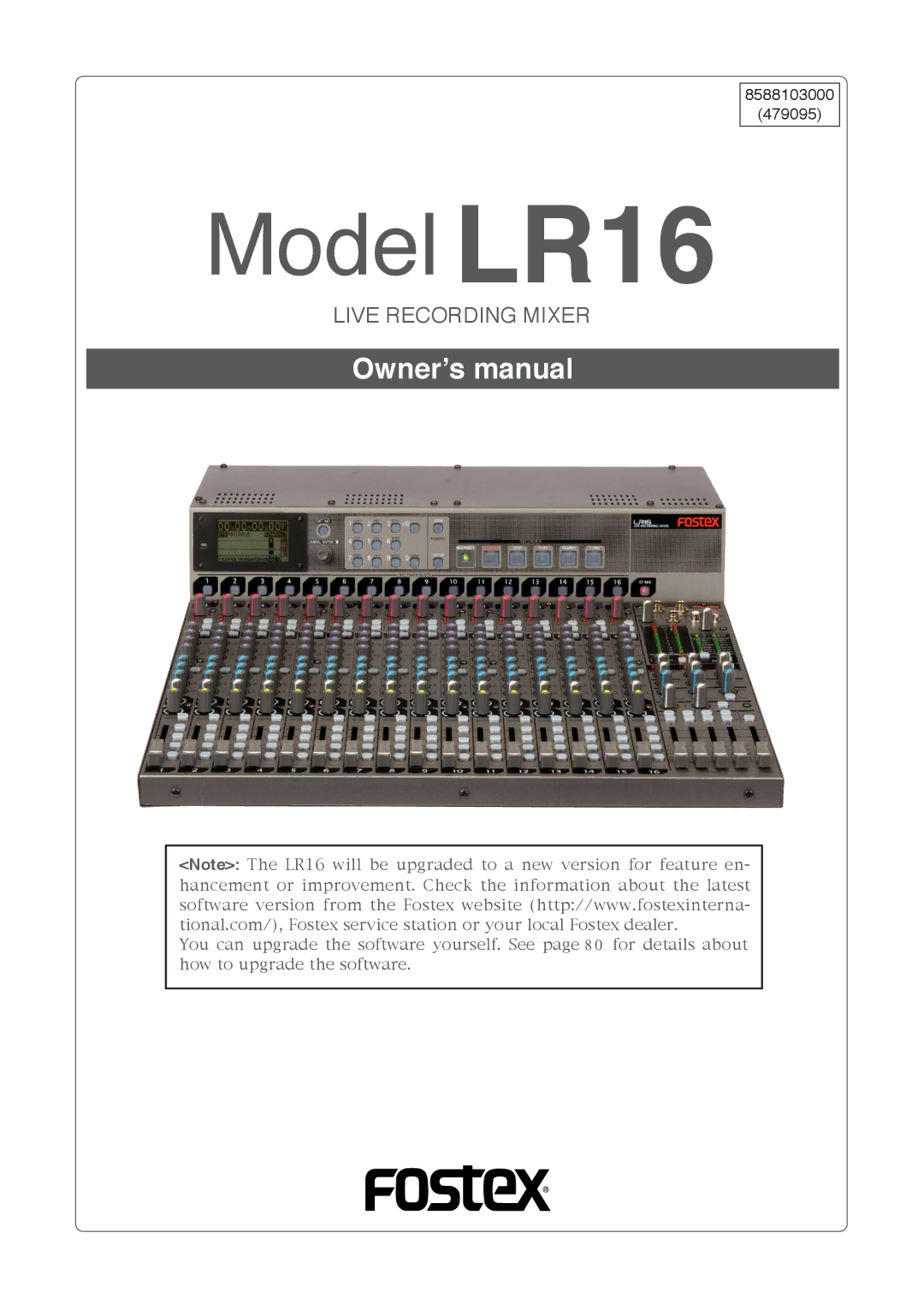 Fostex manual Model LR16 