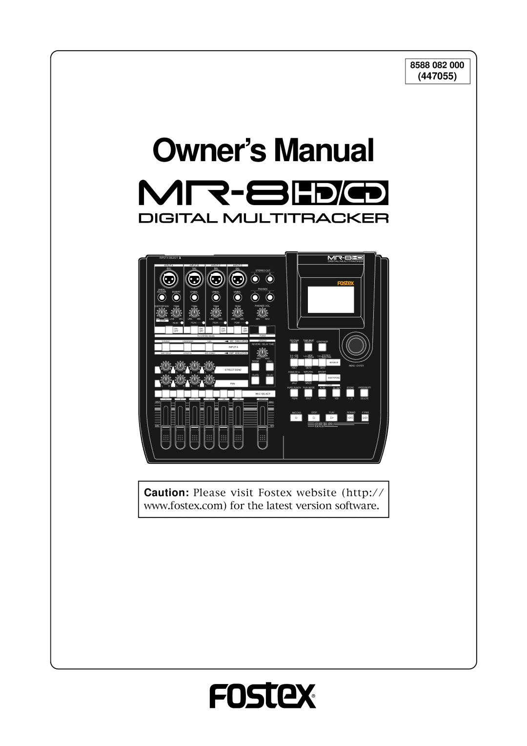 Fostex MR-8CD owner manual 447055, 8588 082 