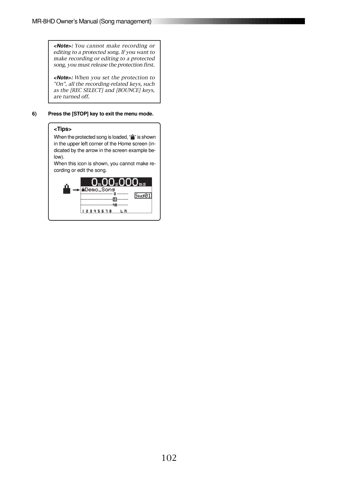 Fostex MR-8HD owner manual 102, Tips 