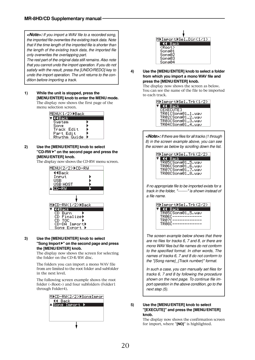 Fostex MR-8HD/CD supplementary manual File name 