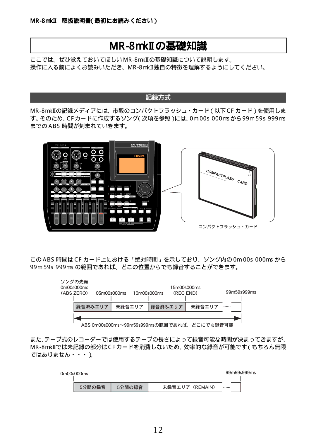 Fostex manual MR-8mkII の基礎知識, 記録方式 