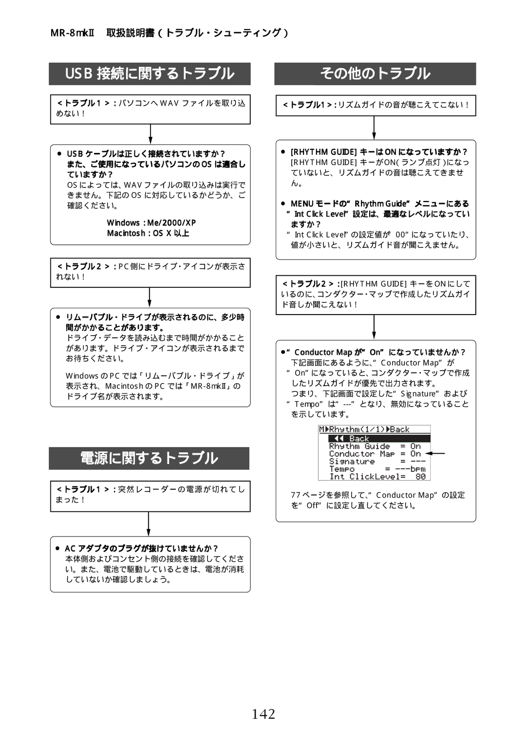 Fostex MR-8mkII manual 142, Usb ケーブルは正しく接続されていますか？ また、ご使用になっているパソコンの Os は適合し ていますか？, リムーバブル・ドライブが表示されるのに、多少時 間がかかることがあります。 