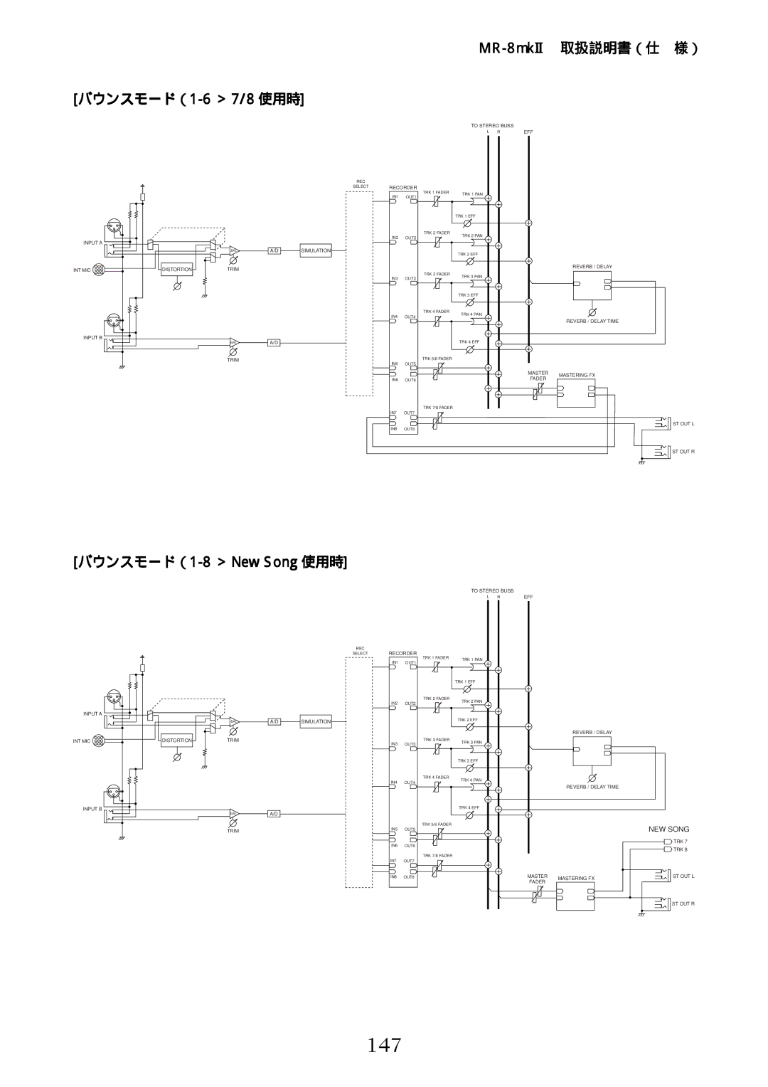 Fostex manual 147, バウンスモード（1-6＞ 7/8 使用時 MR-8mkII取扱説明書（仕 様） 