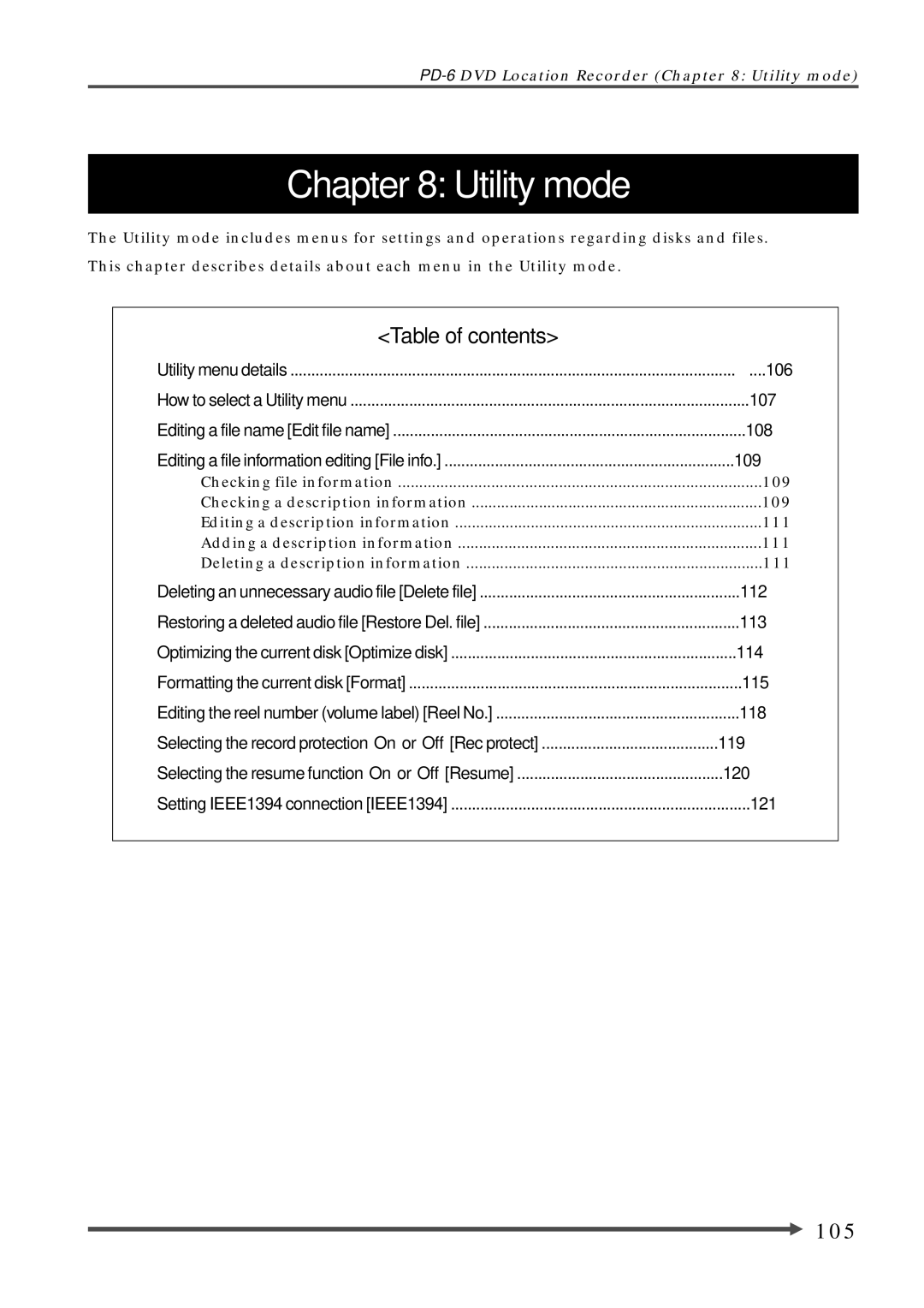 Fostex PD-6 operation manual 105 