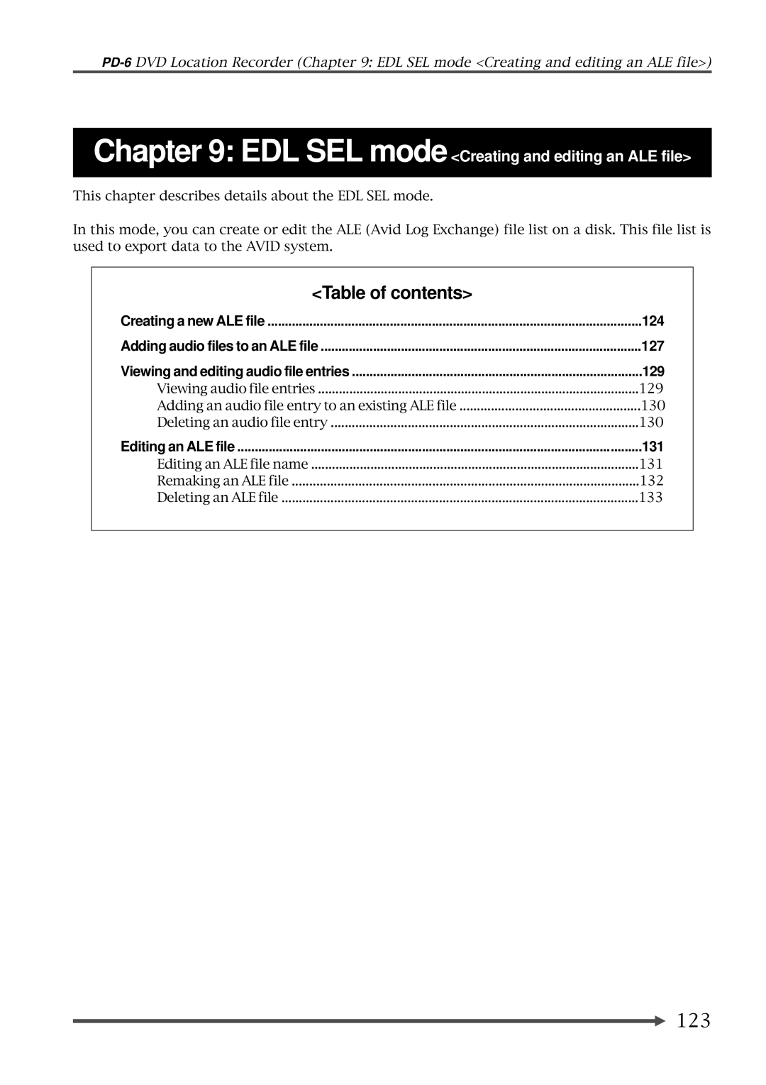 Fostex PD-6 operation manual 123, 124, 127, 129, 131 