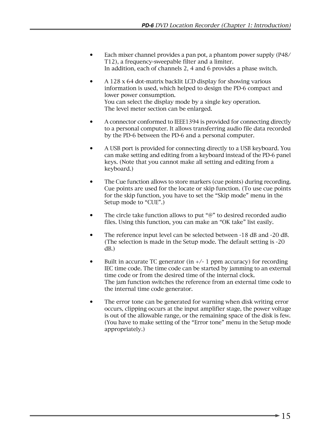 Fostex operation manual PD-6DVD Location Recorder Introduction 