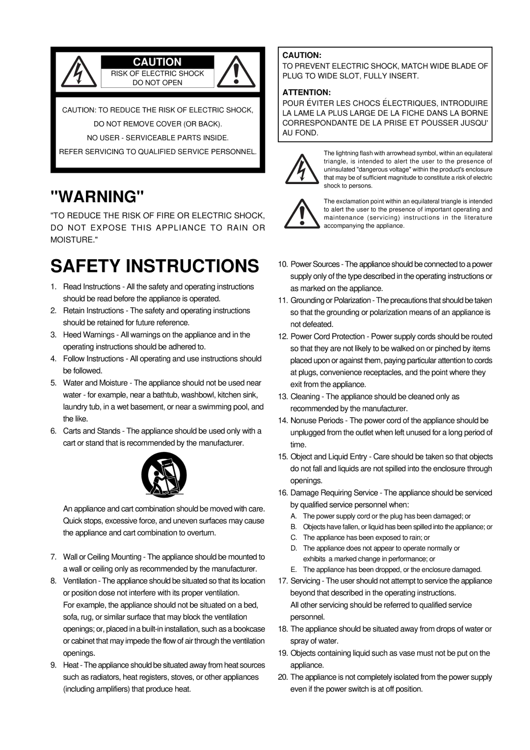 Fostex PD-6 operation manual Safety Instructions 