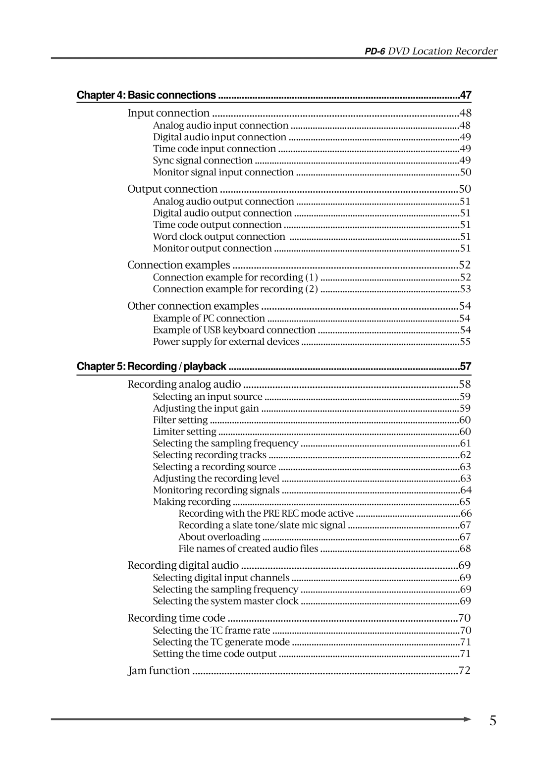 Fostex PD-6 operation manual Basic connections, Recording / playback 