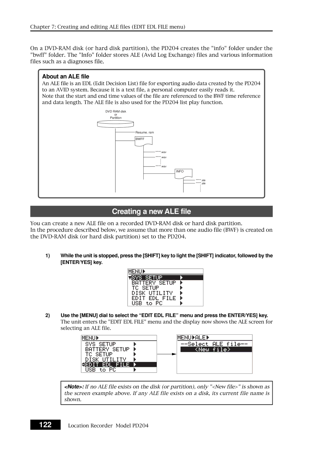 Fostex PD204 owner manual Creating a new ALE file, About an ALE file 