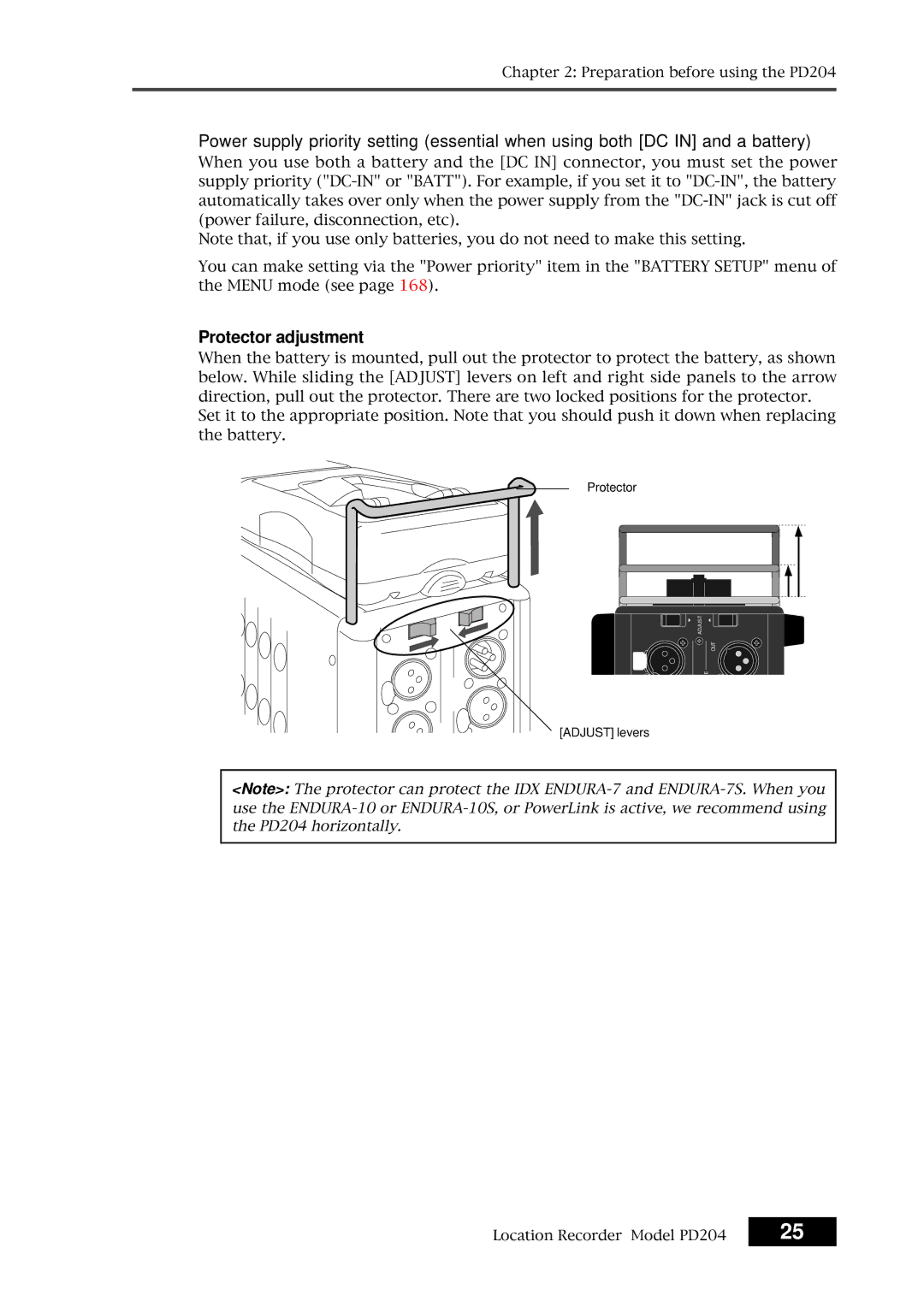 Fostex PD204 owner manual Protector adjustment 