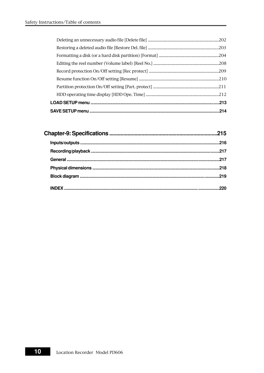 Fostex PD606 owner manual Specifications 