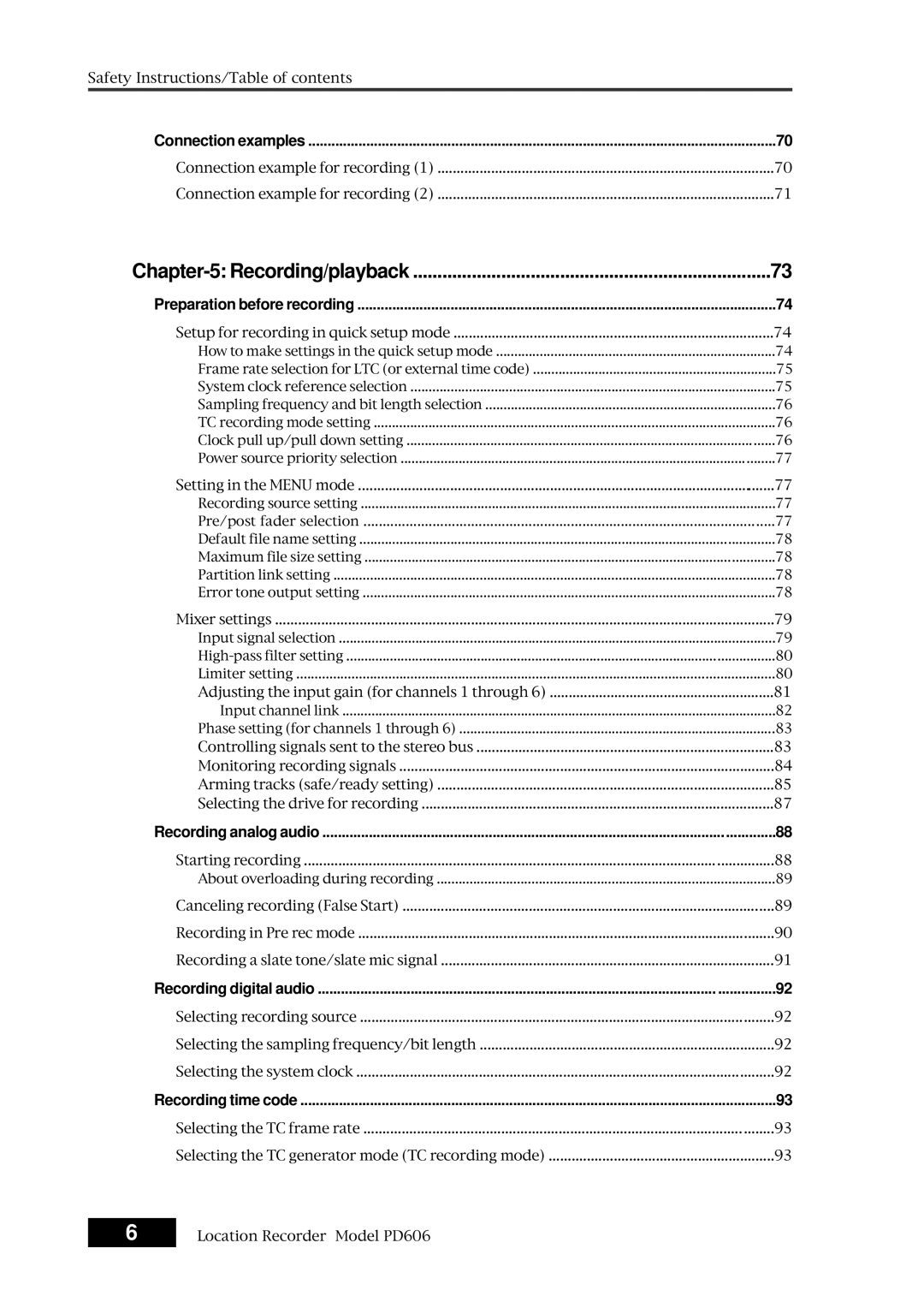 Fostex PD606 owner manual Recording/playback 