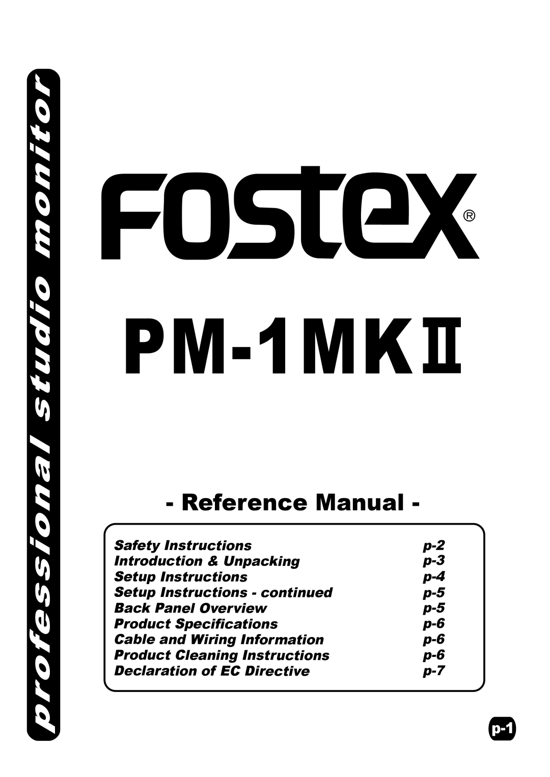 Fostex PM-1MKII specifications 