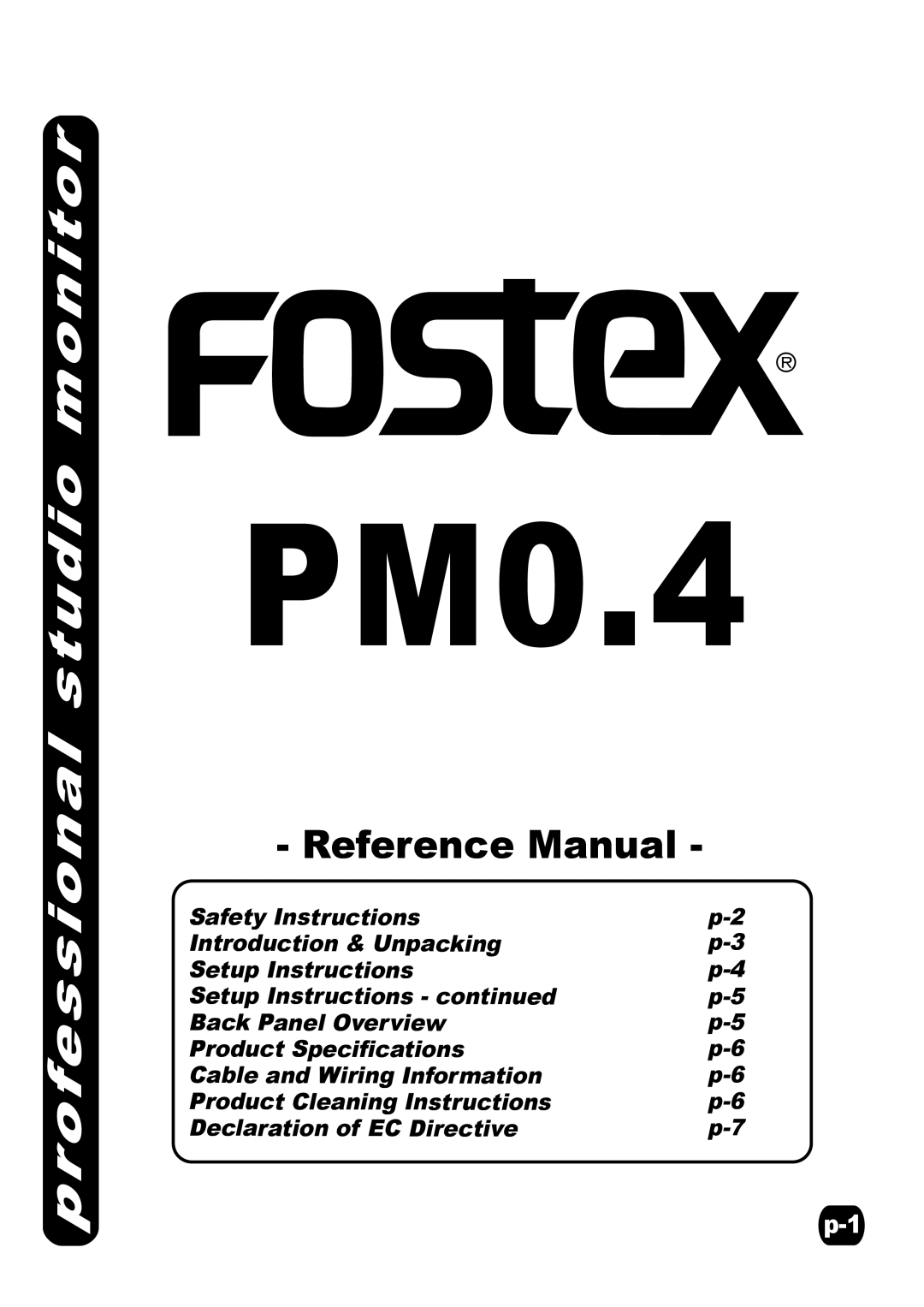 Fostex PM0.4 specifications 