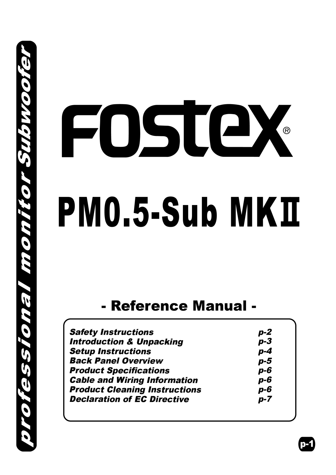 Fostex Speaker specifications PM0.5-Sub MK 