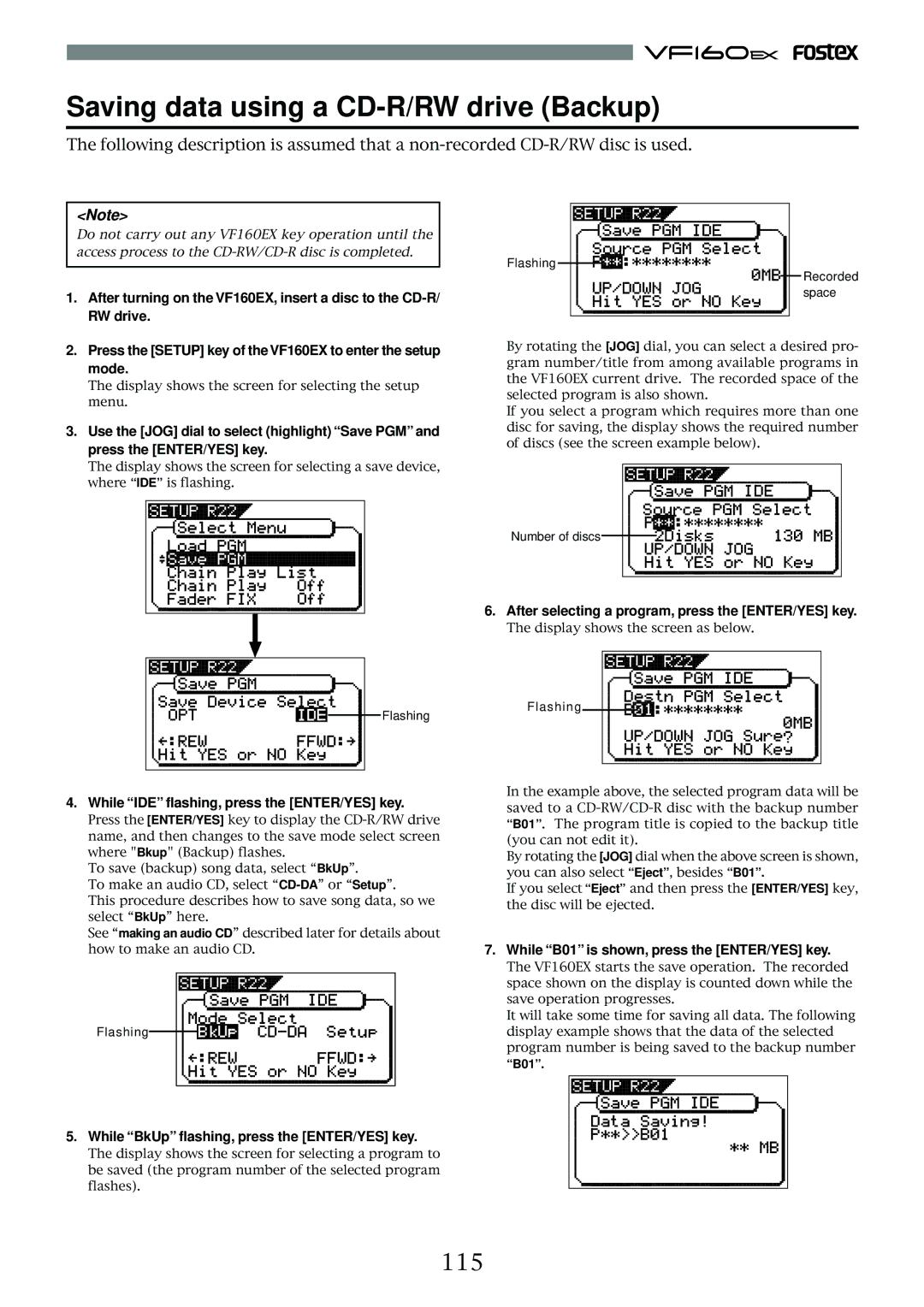 Fostex VF160EX operation manual 115 