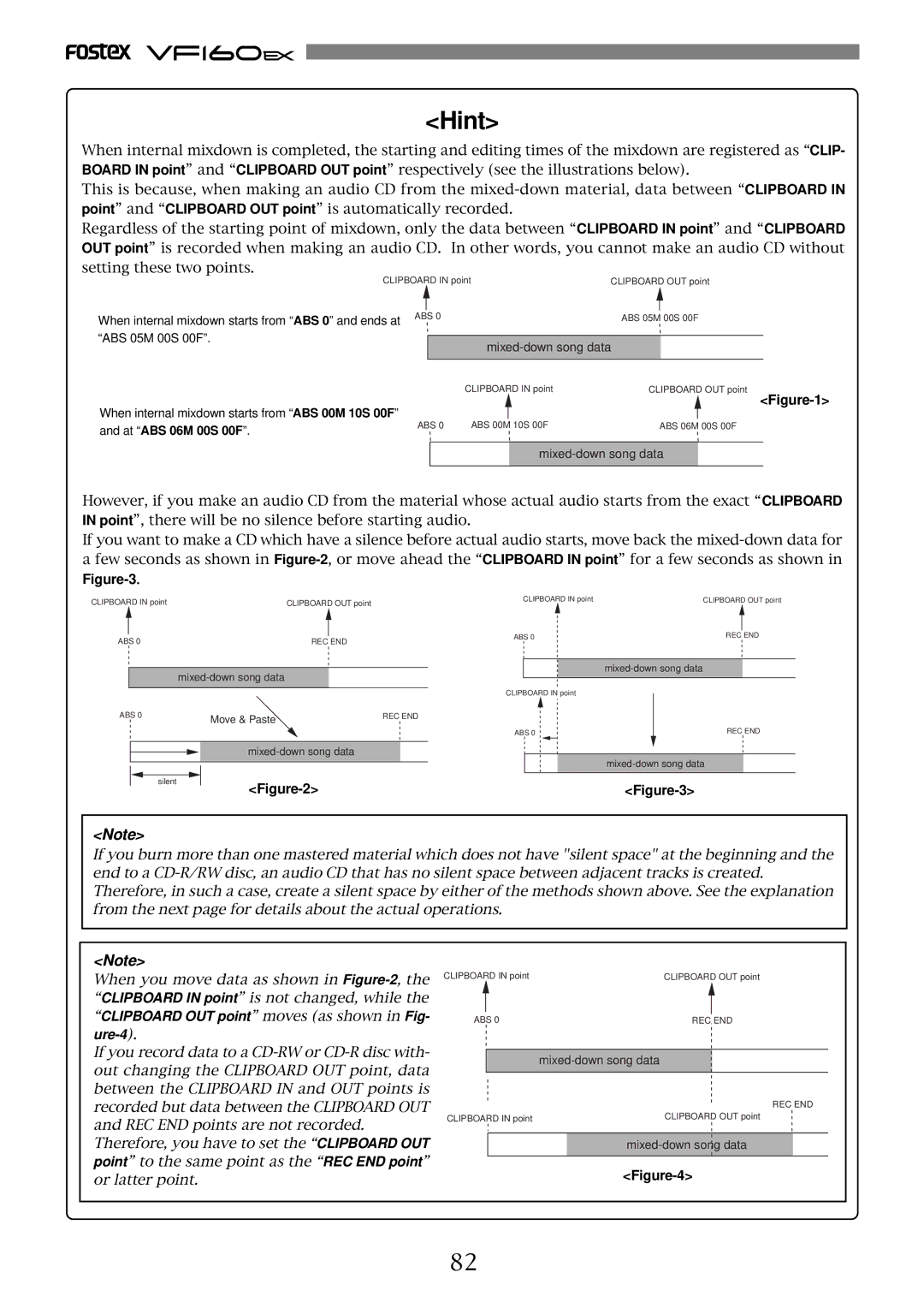 Fostex VF160EX operation manual Hint, At ABS 06M 00S 00F 