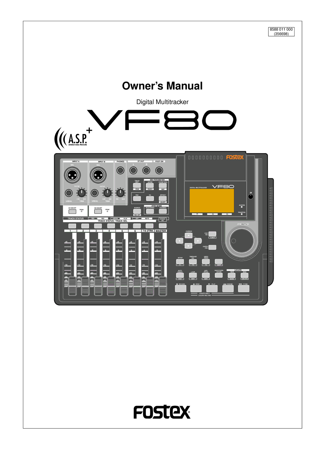 Fostex VF80 owner manual Digital Multitracker 