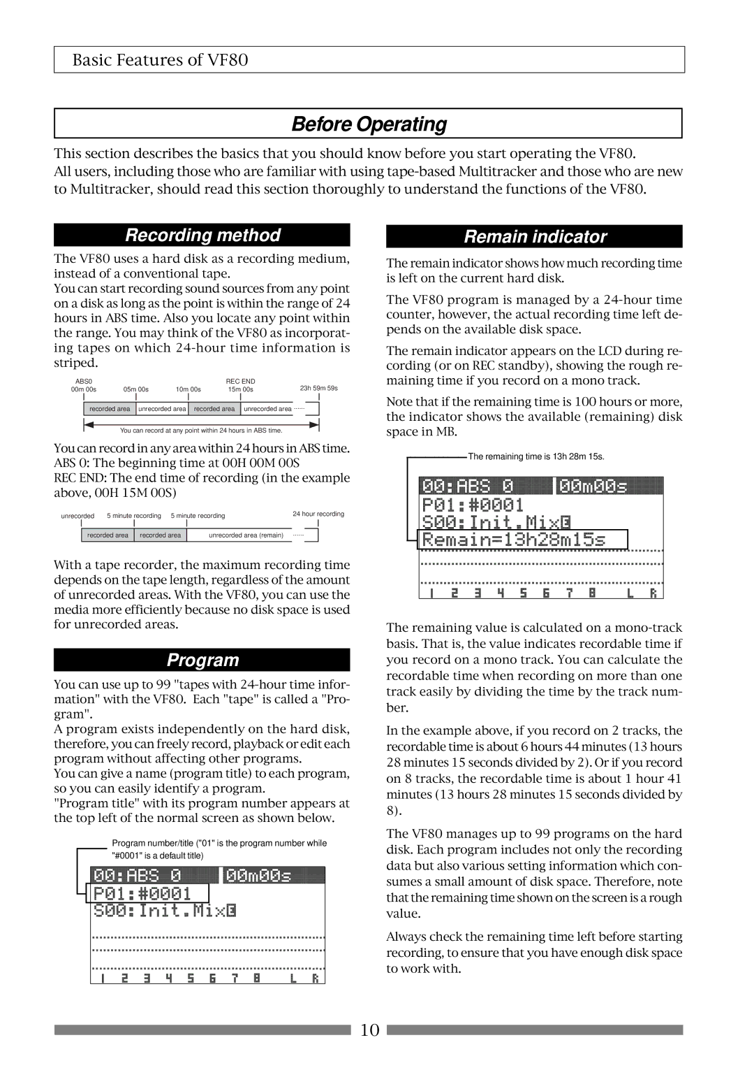 Fostex VF80 owner manual Before Operating 