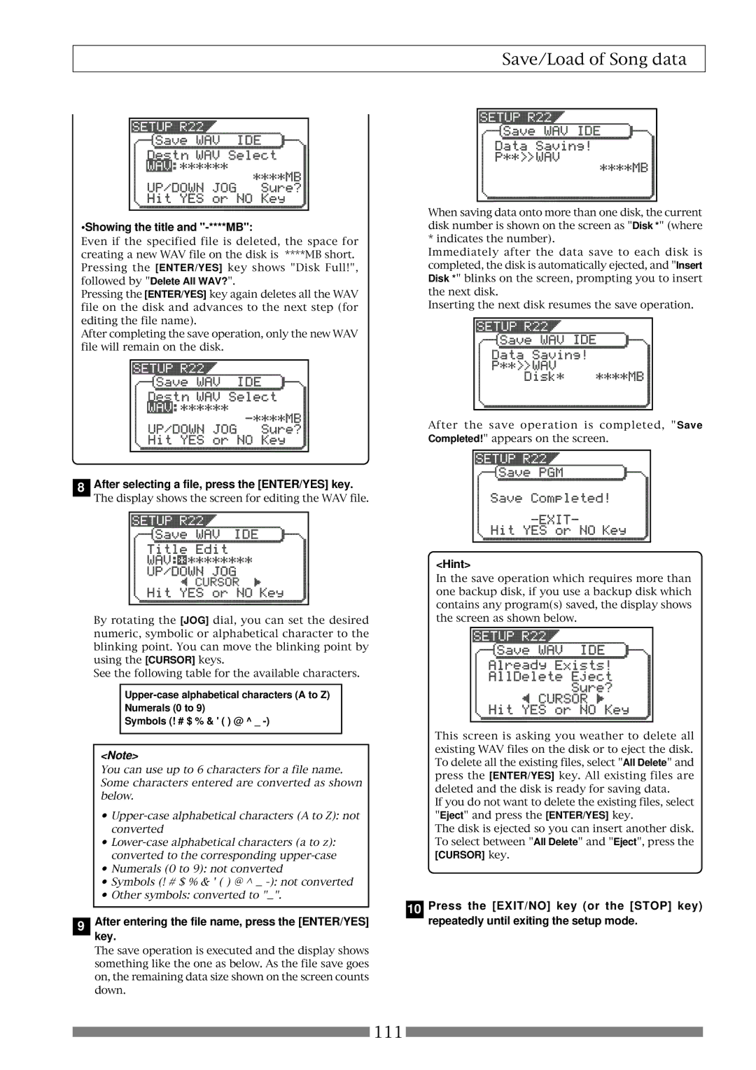 Fostex VF80 owner manual Showing the title and -****MB, After selecting a file, press the ENTER/YES key 