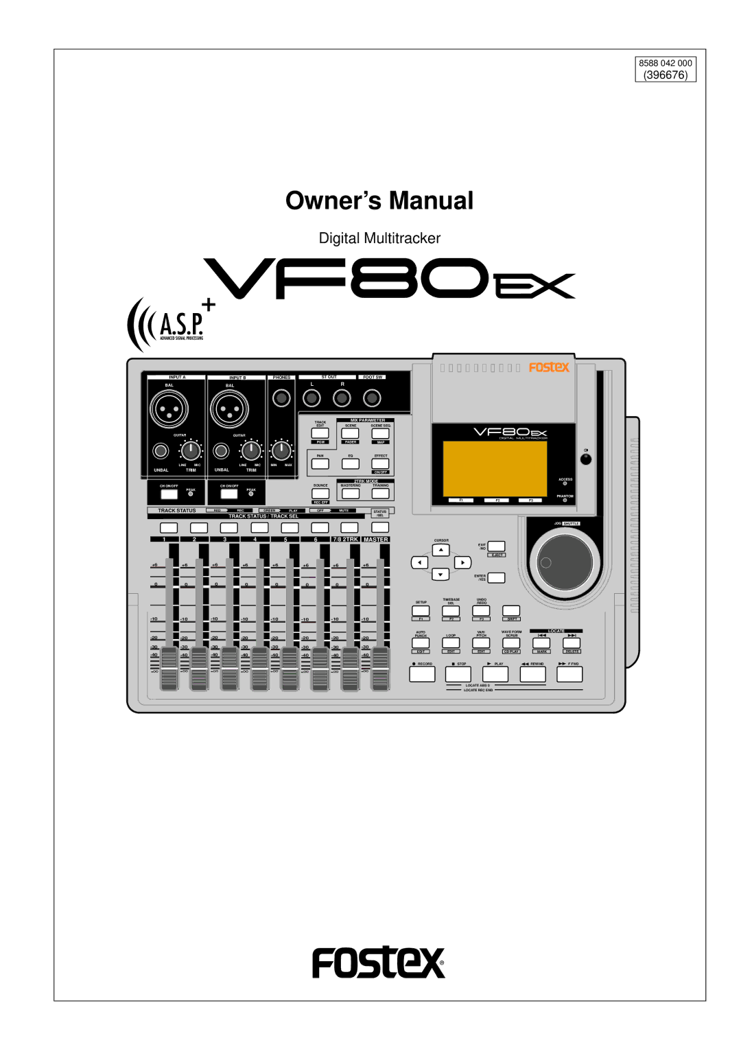 Fostex VF80EX owner manual Digital Multitracker 