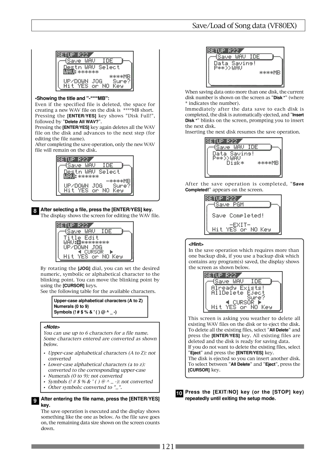 Fostex VF80EX owner manual Showing the title and -****MB, After selecting a file, press the ENTER/YES key 