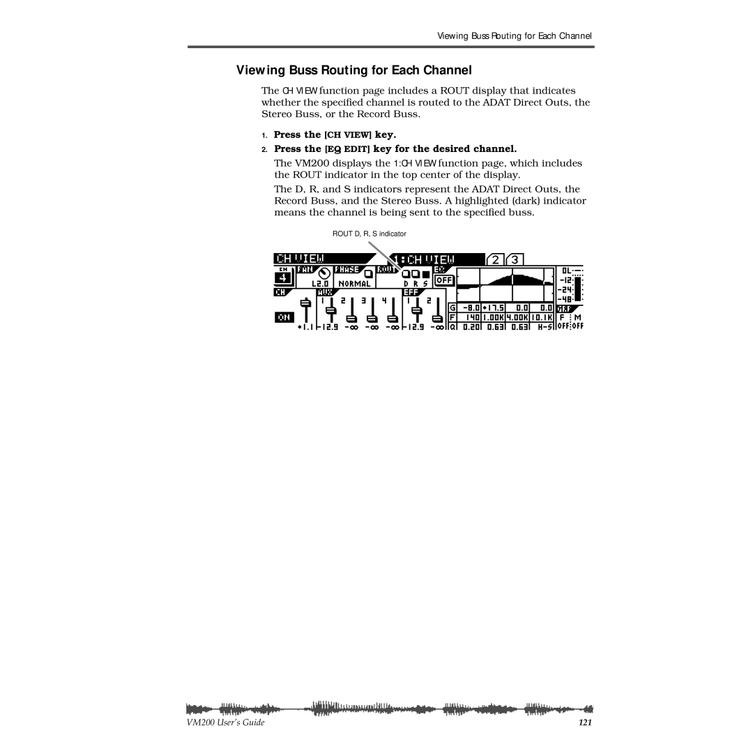 Fostex VM200 manual Viewing Buss Routing for Each Channel 