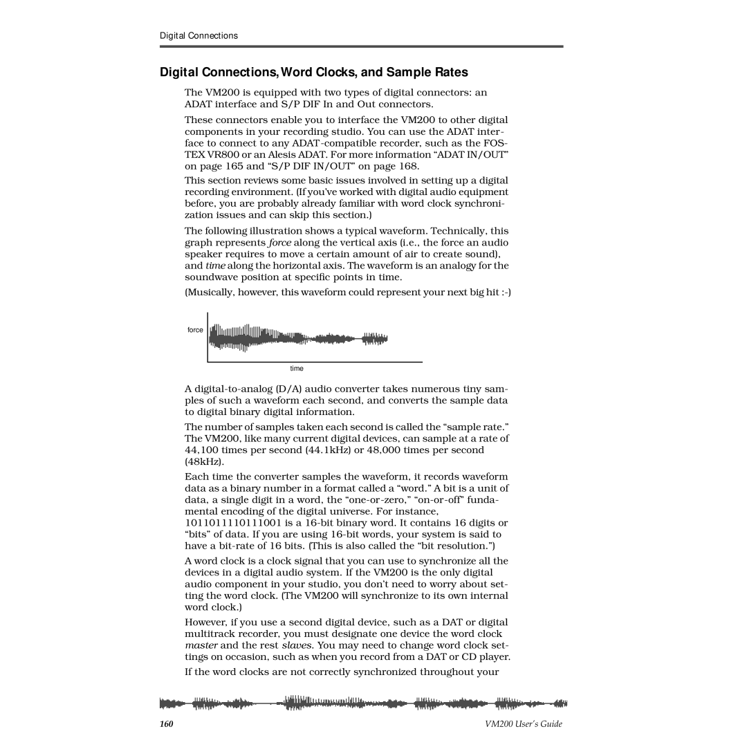 Fostex VM200 manual Digital Connections, Word Clocks, and Sample Rates 