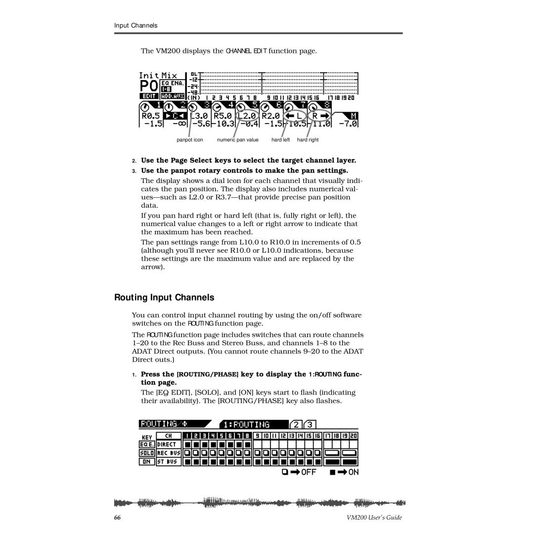 Fostex VM200 manual Routing Input Channels 