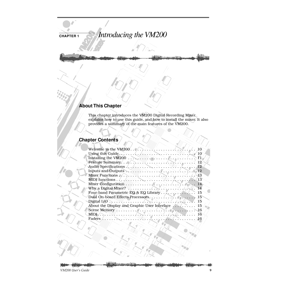 Fostex VM200 manual About This Chapter 