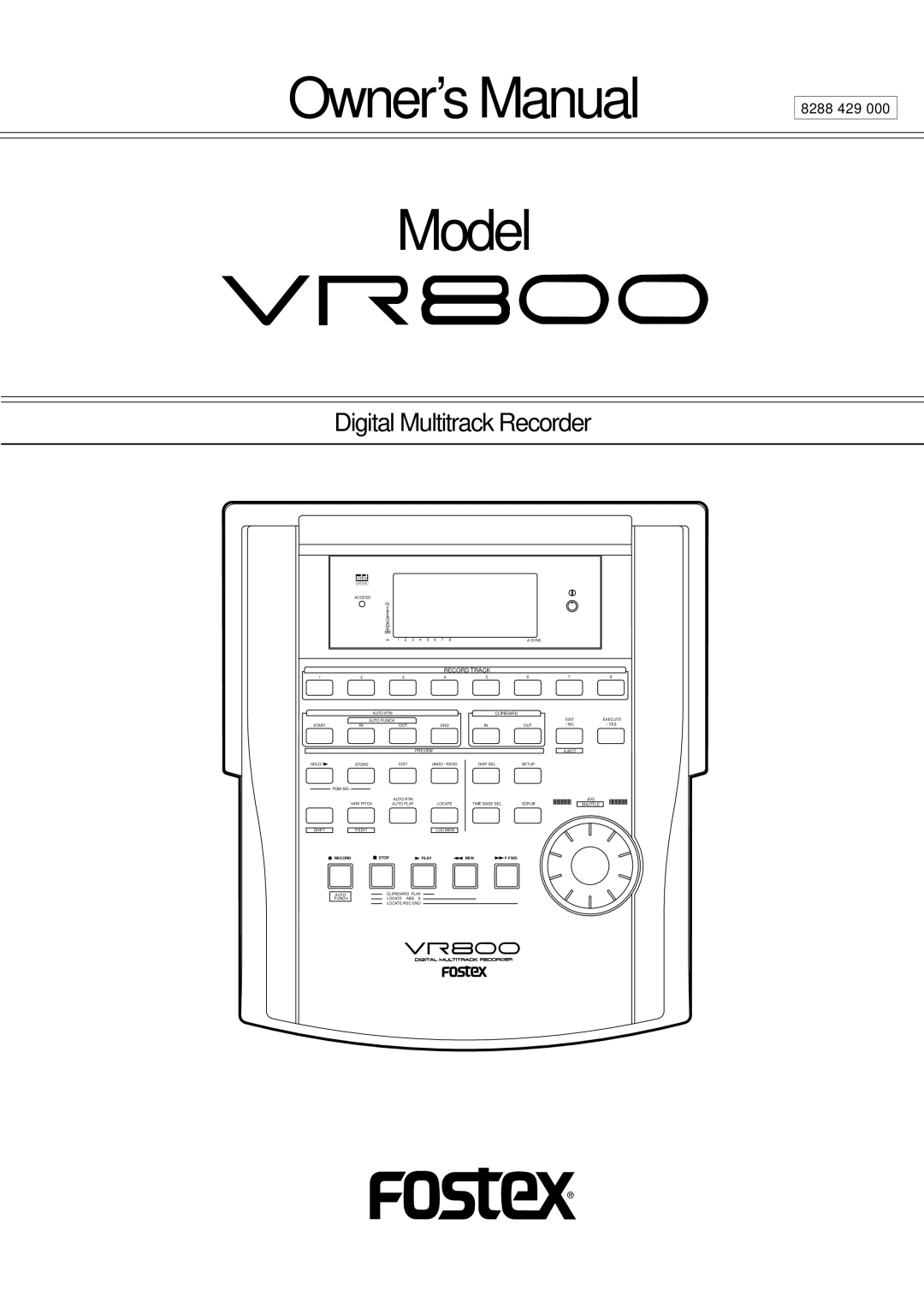 Fostex VR800 owner manual Model 