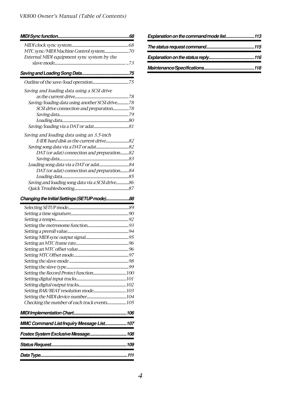 Fostex VR800 owner manual 106 