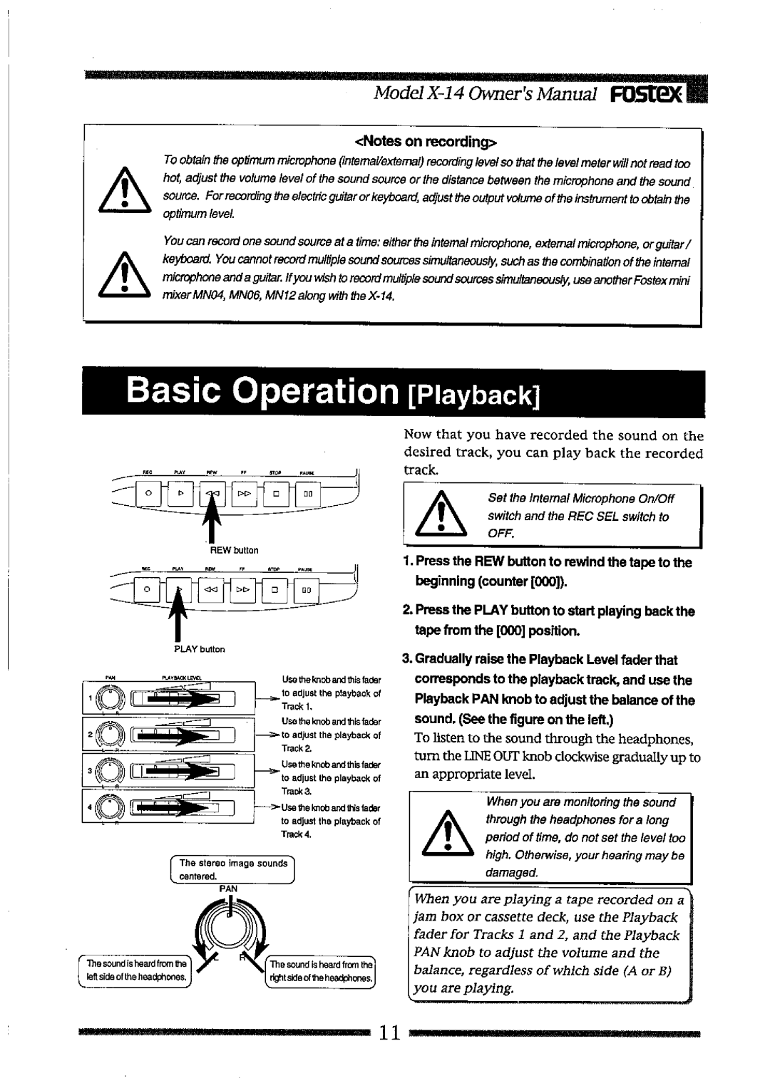 Fostex X-14 manual 