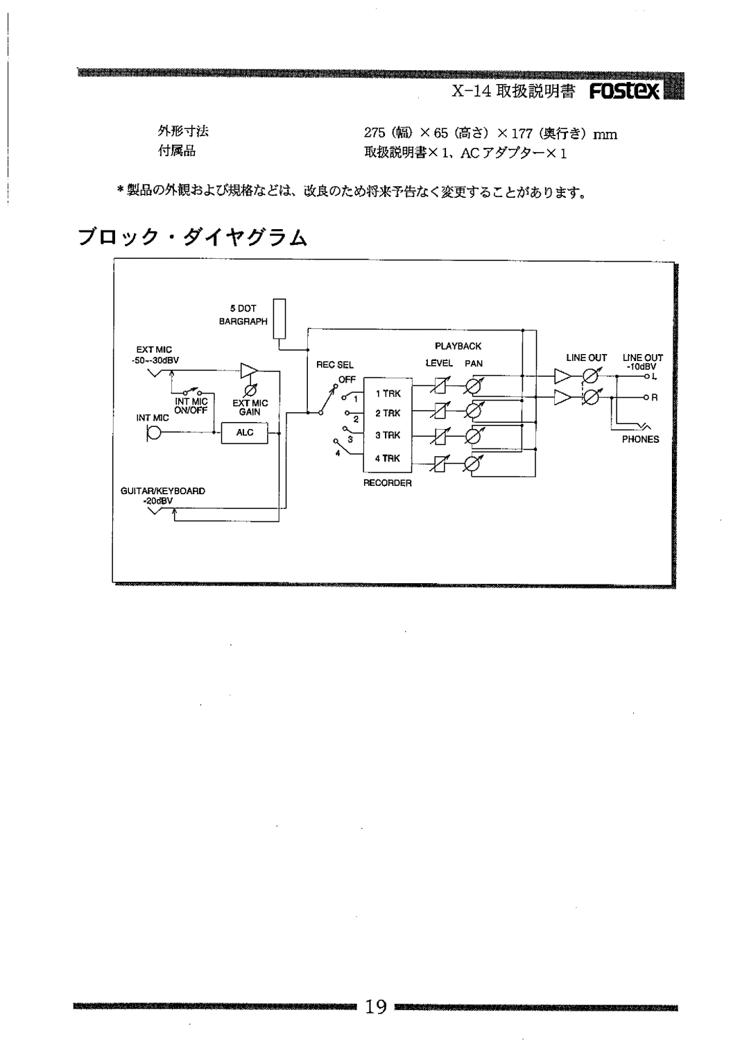 Fostex X-14 manual 