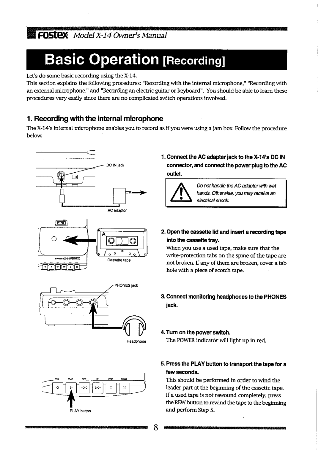 Fostex X-14 manual 