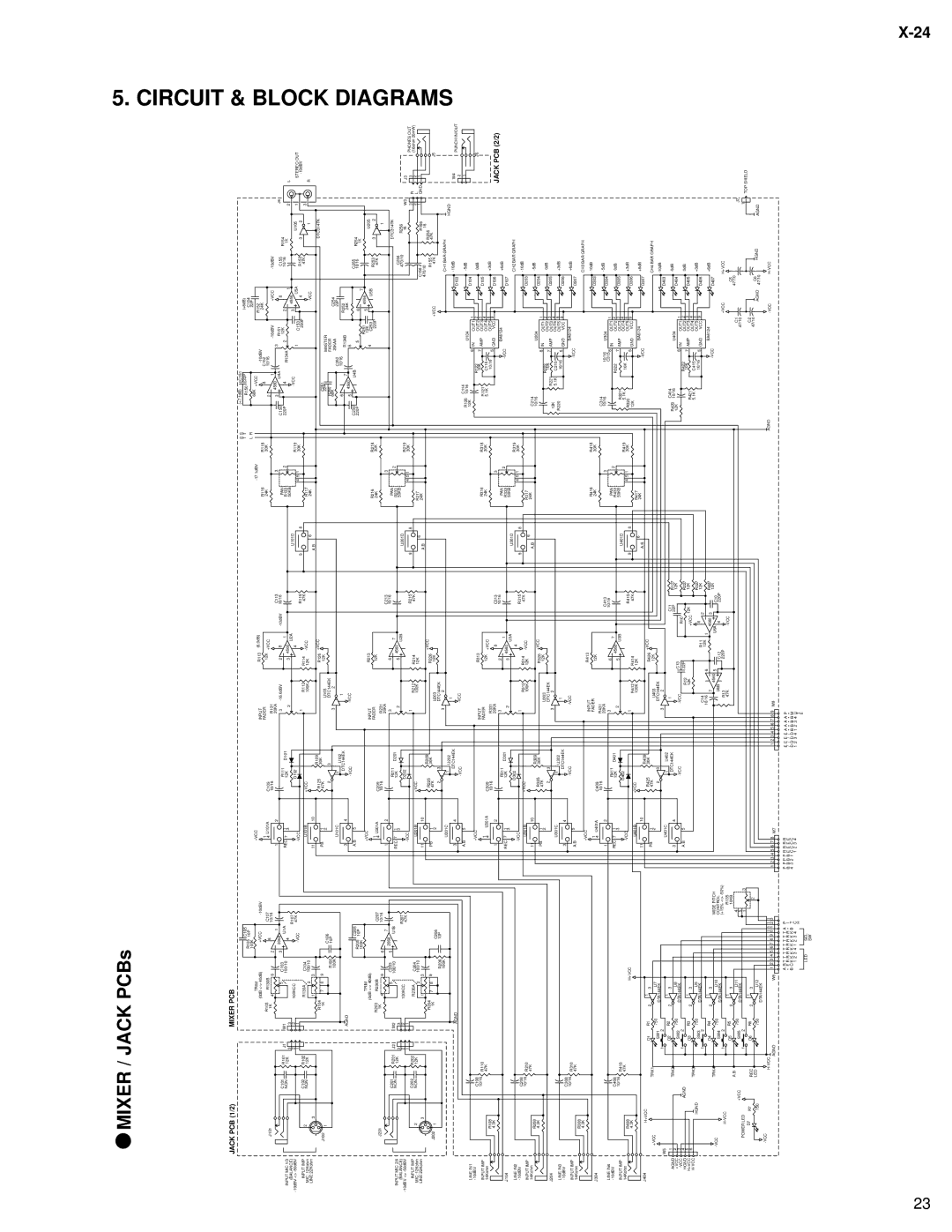 Fostex X-24 service manual Block, Mixer / Jack PCBs 